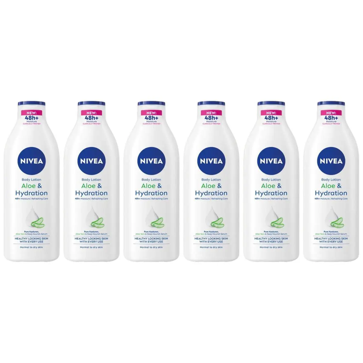 Nivea Aloe Hydration 5-in-1 Refreshing Body Lotion 13.5oz 400ml Pack of 6