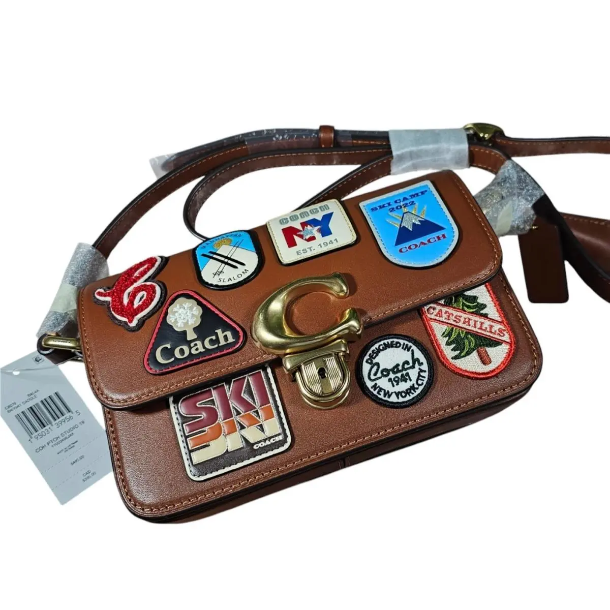 Coach Patches Studio 19 Bag Tan Leather Coach C8078