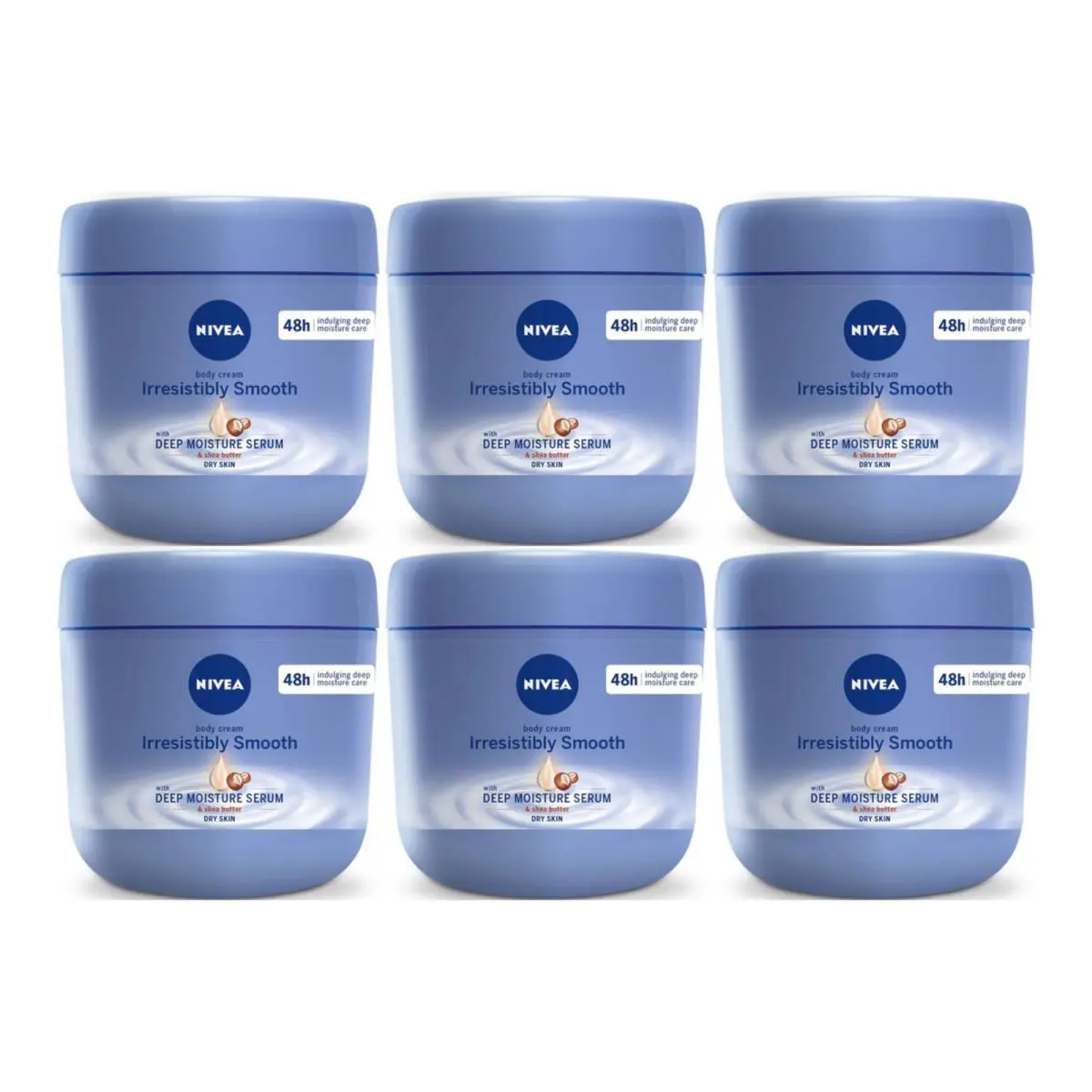 Nivea Irresistibly Smooth Body Cream w/ Shea Butter 13.5oz 400ml Pack of 6