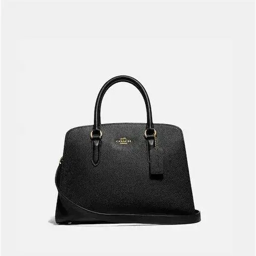 Coach Gold/black Channing Polished Pebble Crossgrain Leather Carryall 73568