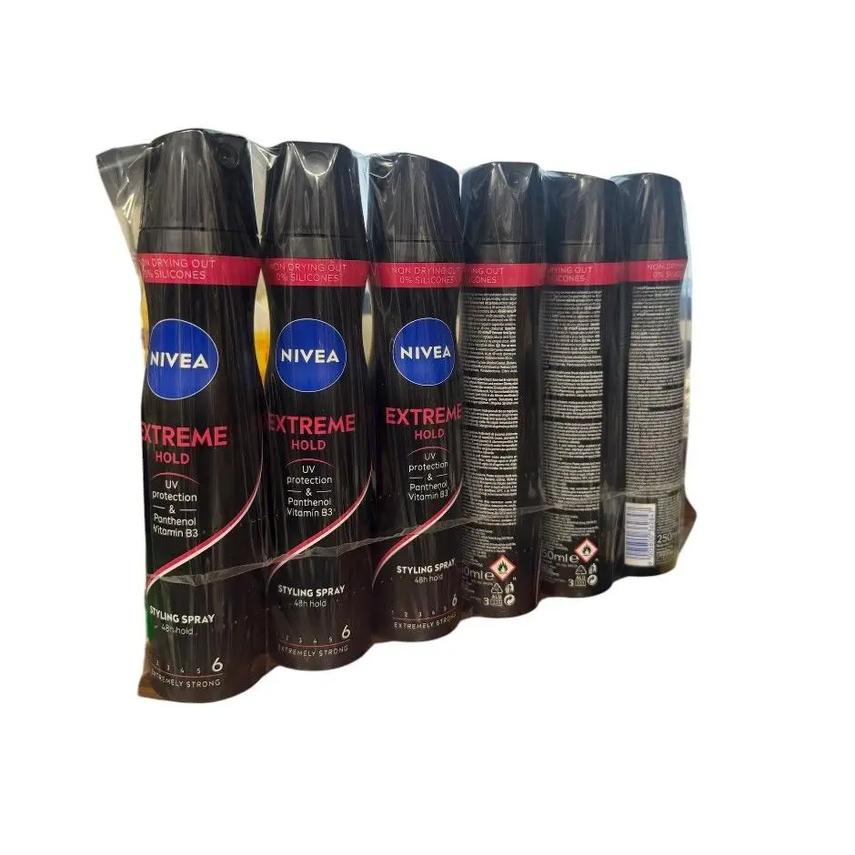 Extreme Hold Styling Spray 48 H Extremely Strong 6 Packs 250 Ml Each by Nivea