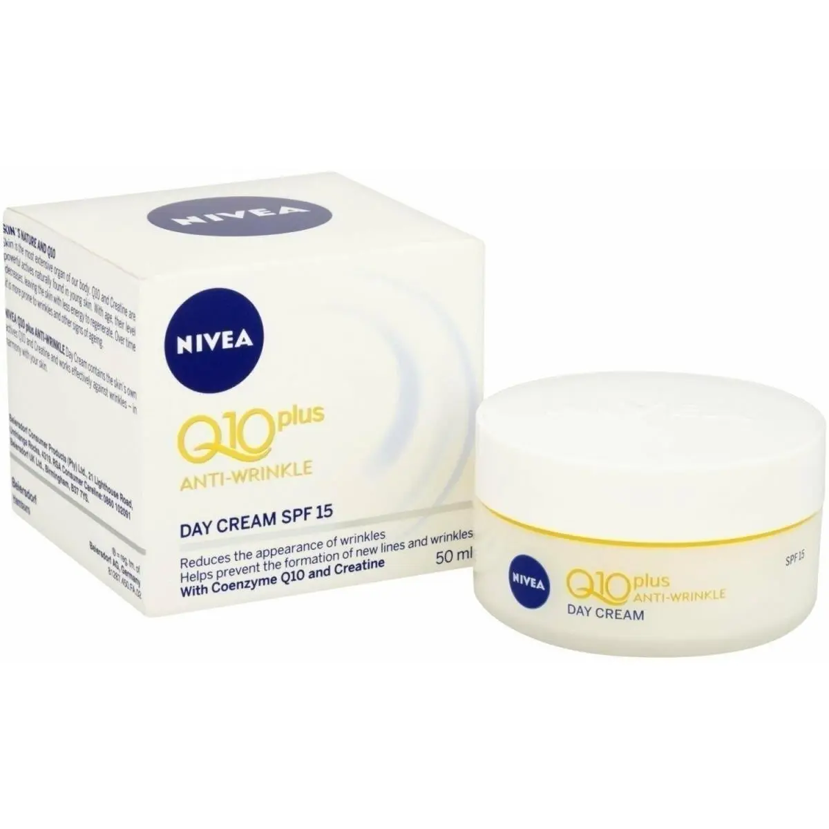 Nivea Q10 Plus Spf 15 Anti-wrinkle Face Day Cream 50 Ml Pack Of 3