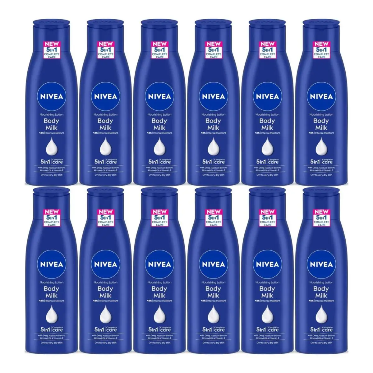 Nivea 5-in-1 Nourishing Lotion - Body Milk Complete Care 6.76oz Pack of 12