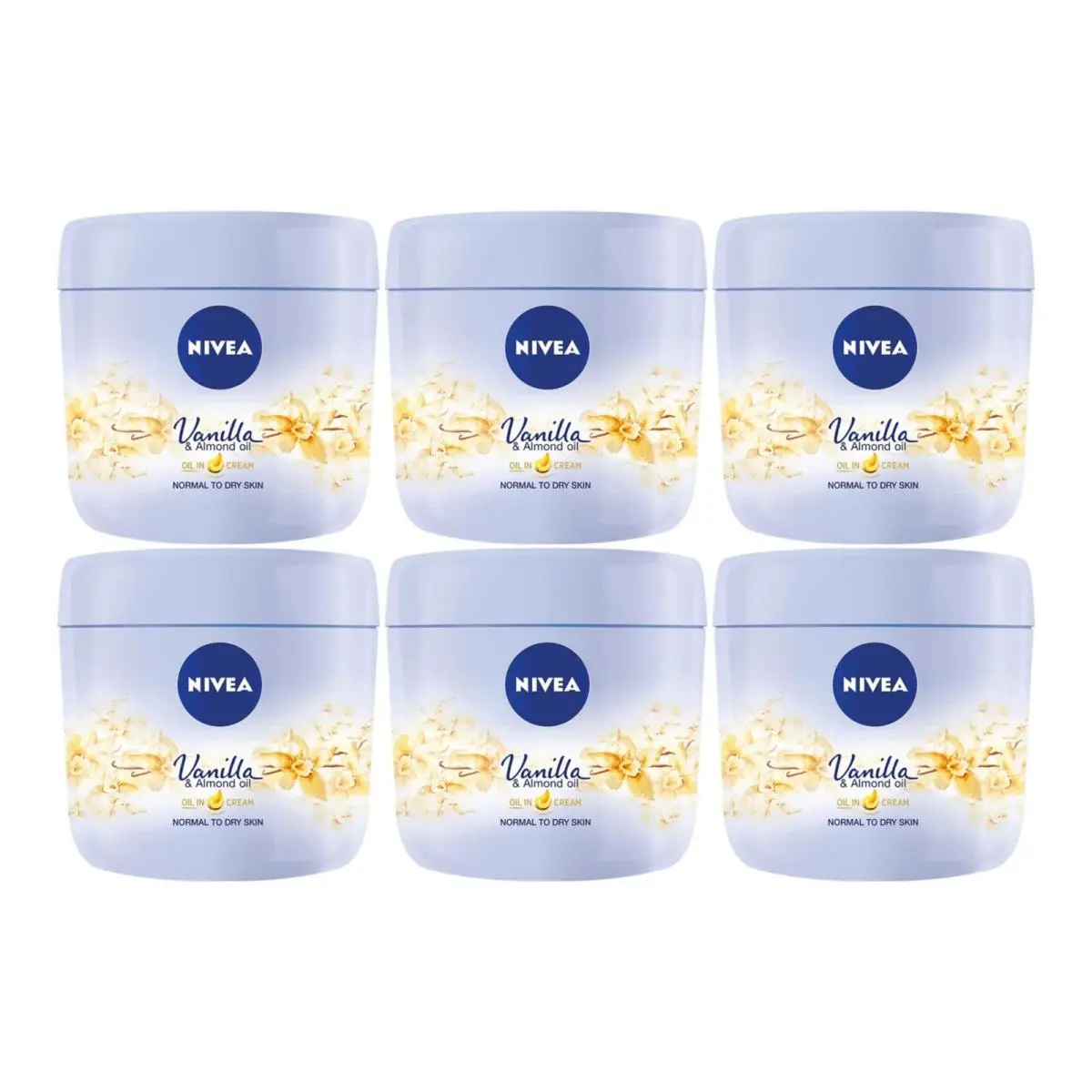 Nivea Vanilla Almond Oil Body Cream 13.5oz 400ml Pack of 6