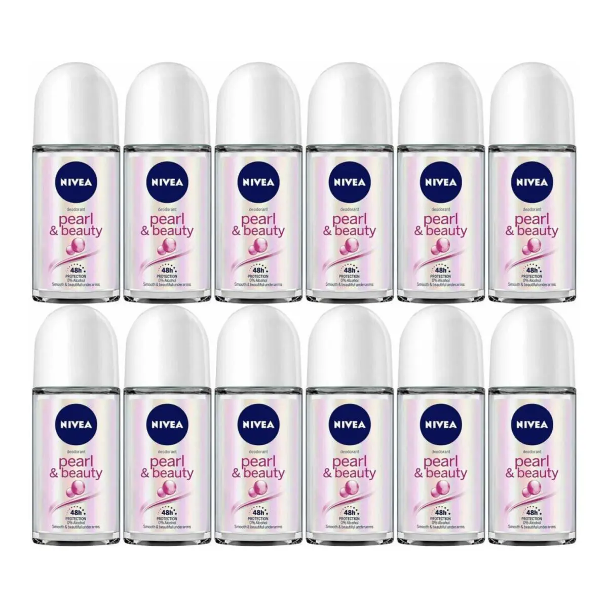 Nivea Pearl Beauty Roll-on Deodorant 1.7oz 50ml Pack of 12