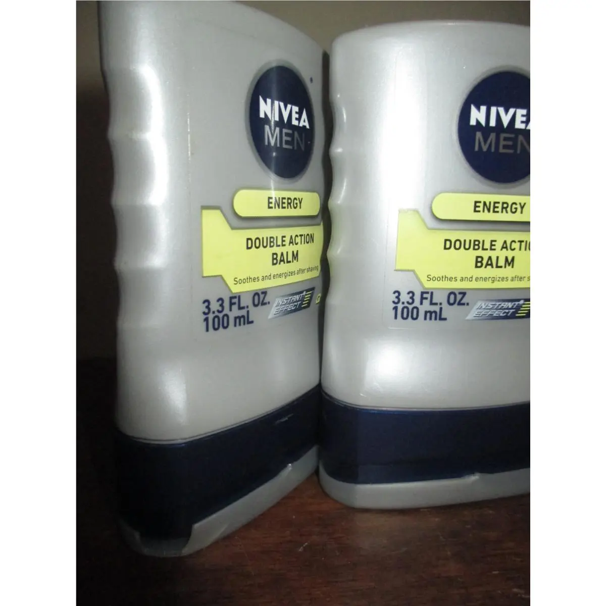 2x Nivea For Men Energy Double Action Balm Q10 Soothes Energizes 3.3 oz Crack