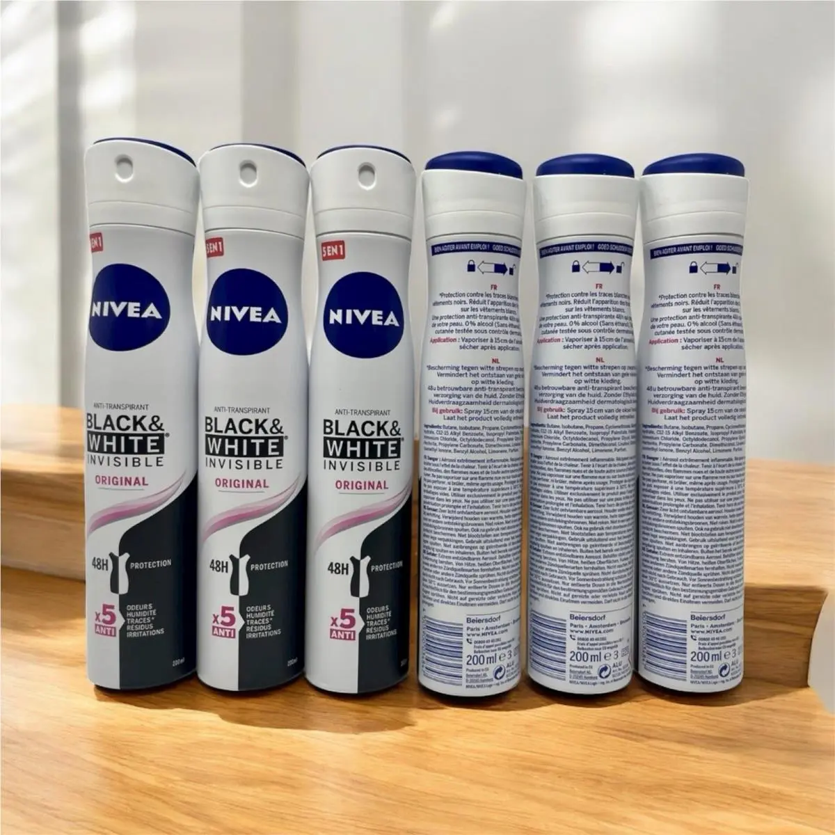 Nivea Spray Black White Invisible 48h Protection 200 Ml Each 6 Bottle