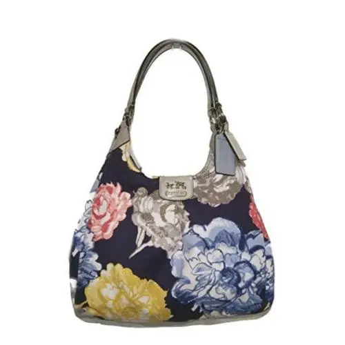 Coach Madison Floral Maggie Handbag Shoulder Bag Purse Navy Multi F23351