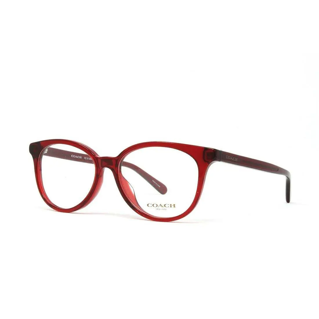 Coach Women`s Round Eyeglasses Transparent Burgundy Size 52mm