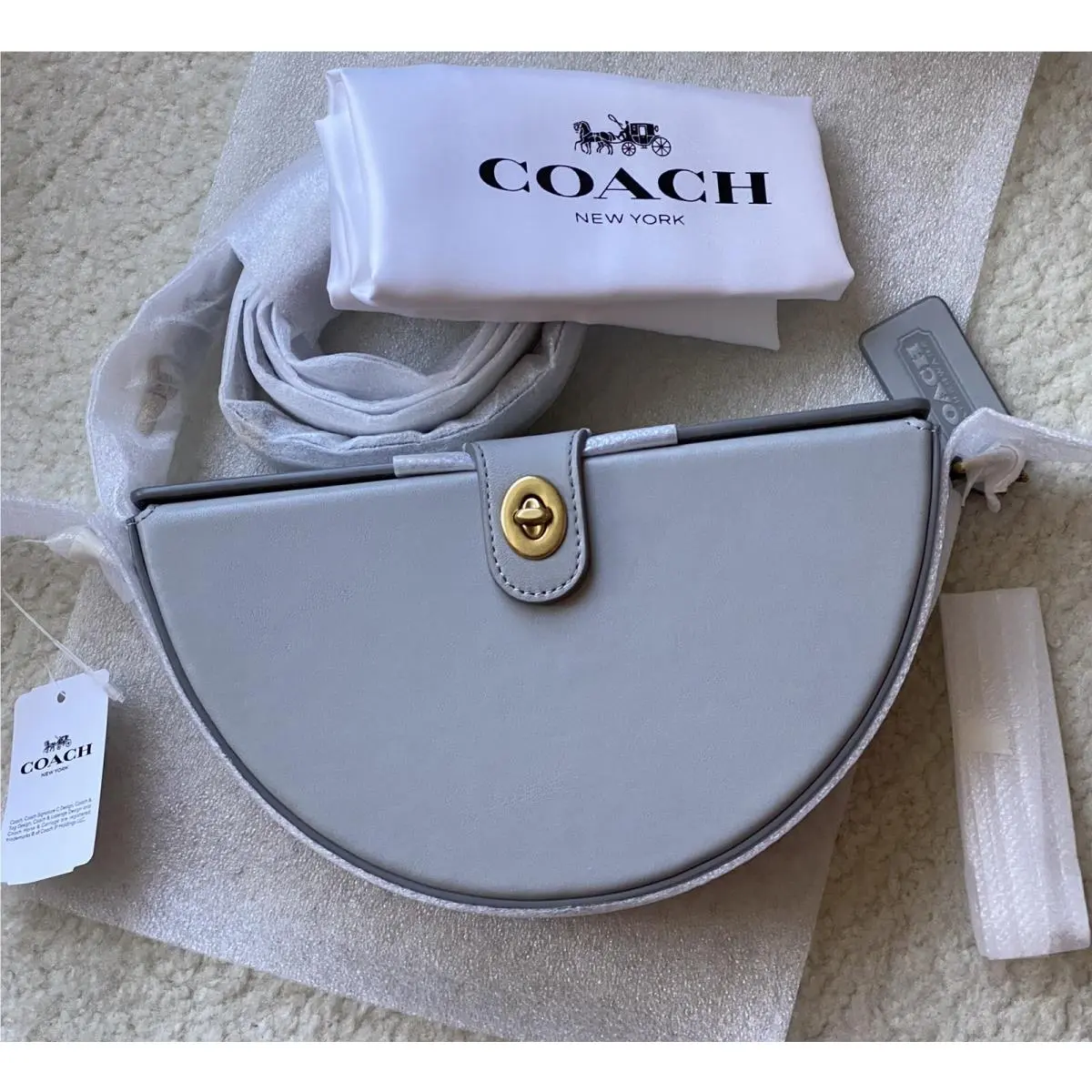 Coach City Blocks Cinder Gray Semi Circle Bag Crossbody C0511