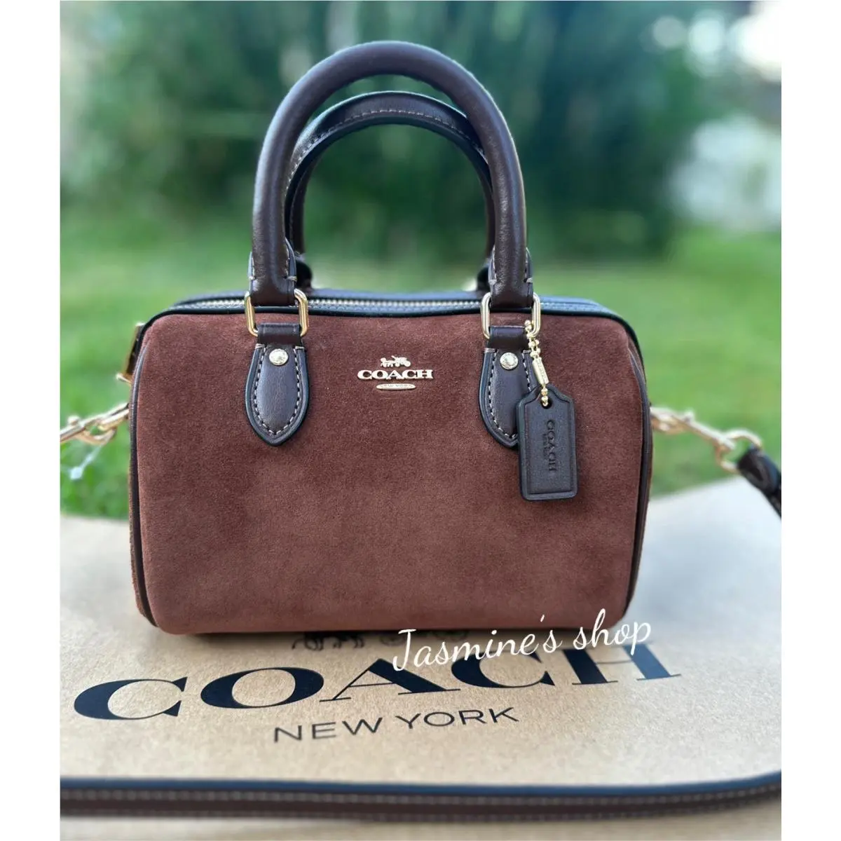 Coach Mini Rowan Crossbody Bag CCF29 Suede/vintage Brown