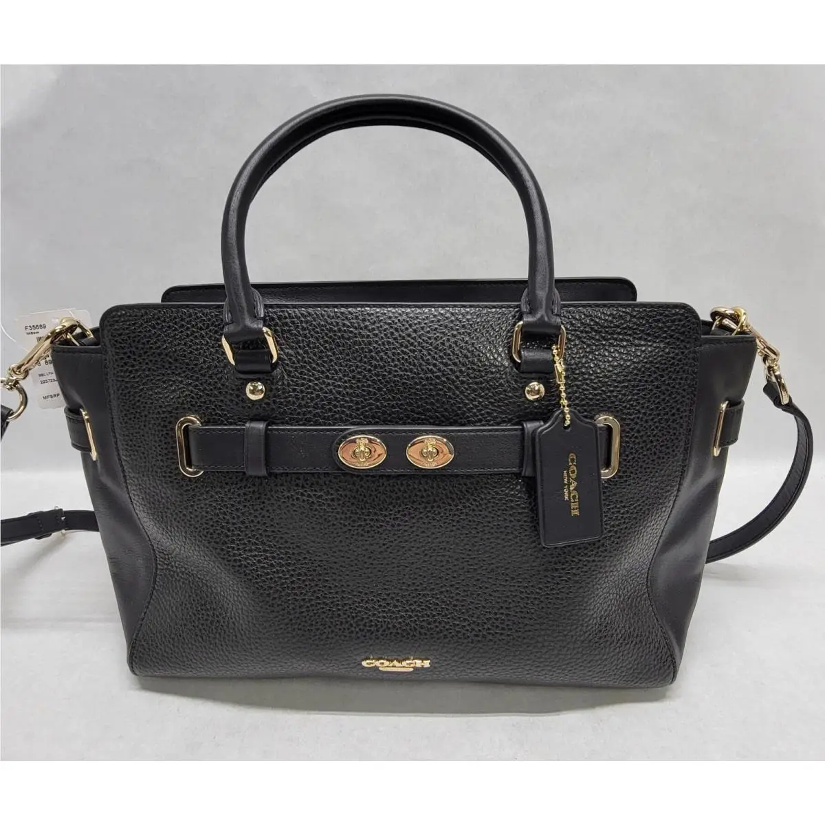 Gold Black Bubble Leather Blake Carryall Handbag F35689 - w/ Tags by Coach