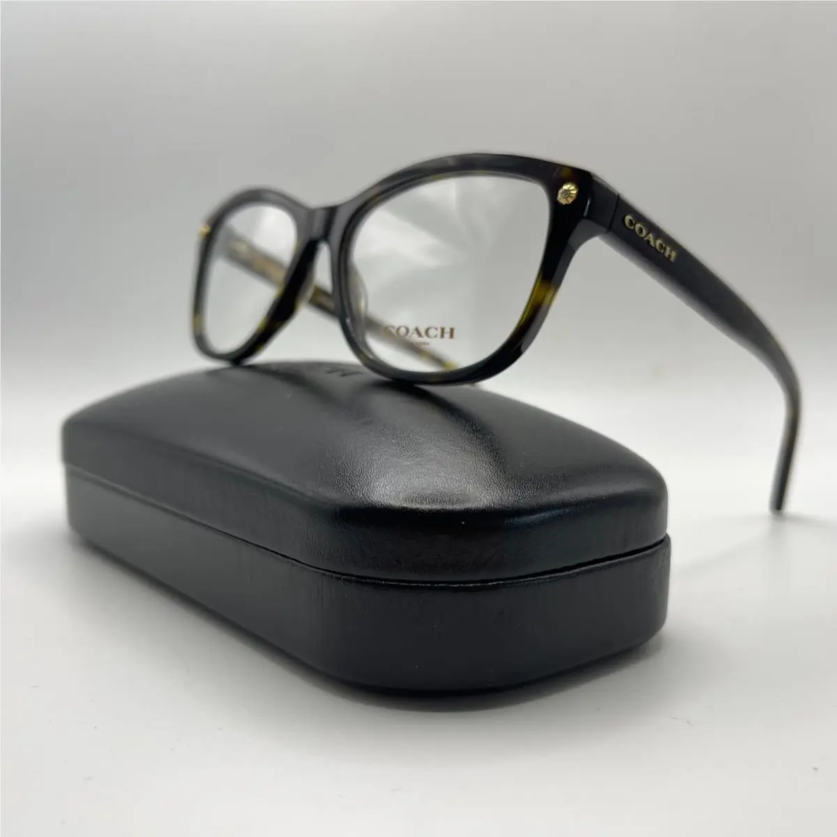 HC6095 5394 Eyeglasses 52-16 Dark Tortoise Gold Unisex Frame by Coach