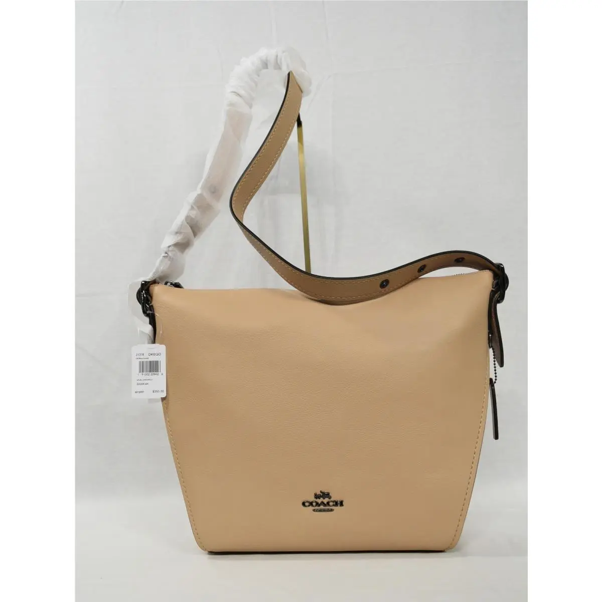 Coach 21378 Leather Dufflette / Shoulder Bag in Dark Gunmetal/beechwood