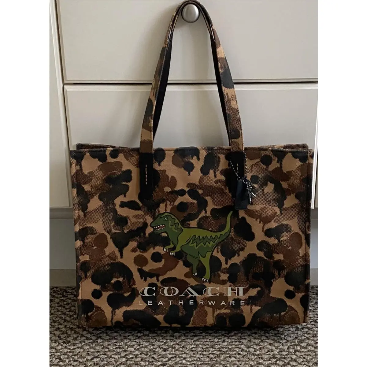 Coach Military Wild Beast Rexy Canvas Tote 42 68262
