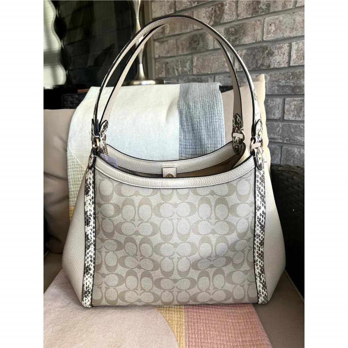 Coach Kristy Shoulder Bag In Signature Colorblock Snaked-embossed