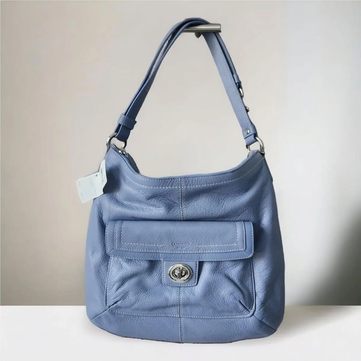 Coach Penelope Leather Shoulder Bag Cornflower Blue F19045 Hobo w Dustbag