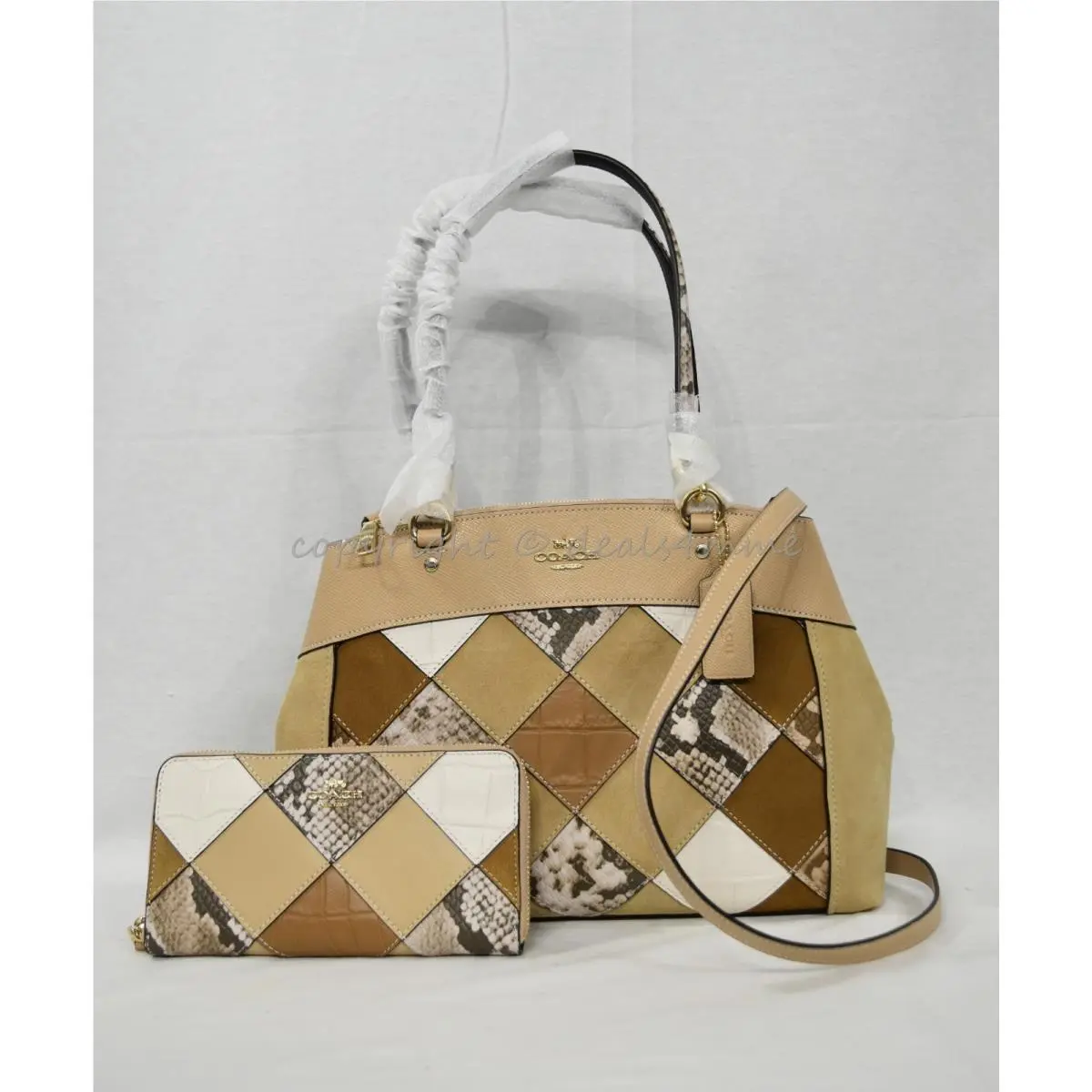 Set Coach F31533 Brooke Carryall Tote/shoulder Bag +wallet in Beechwood Multi