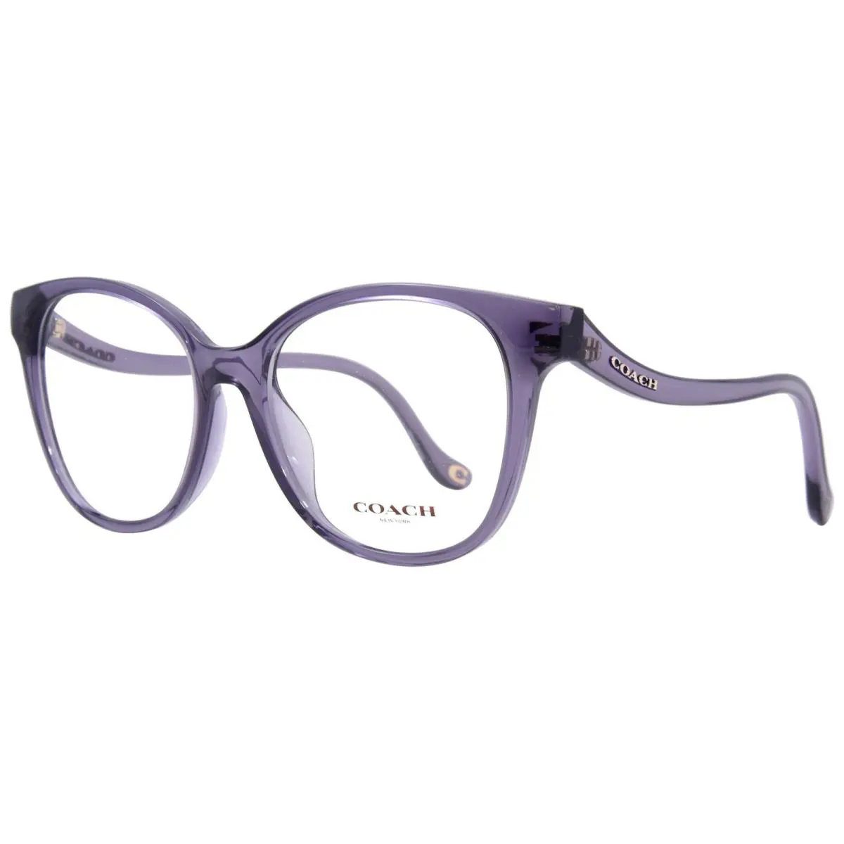 Coach HC6218 5568 Eyeglasses Frame Women`s Transparent Violet Full Rim 54mm