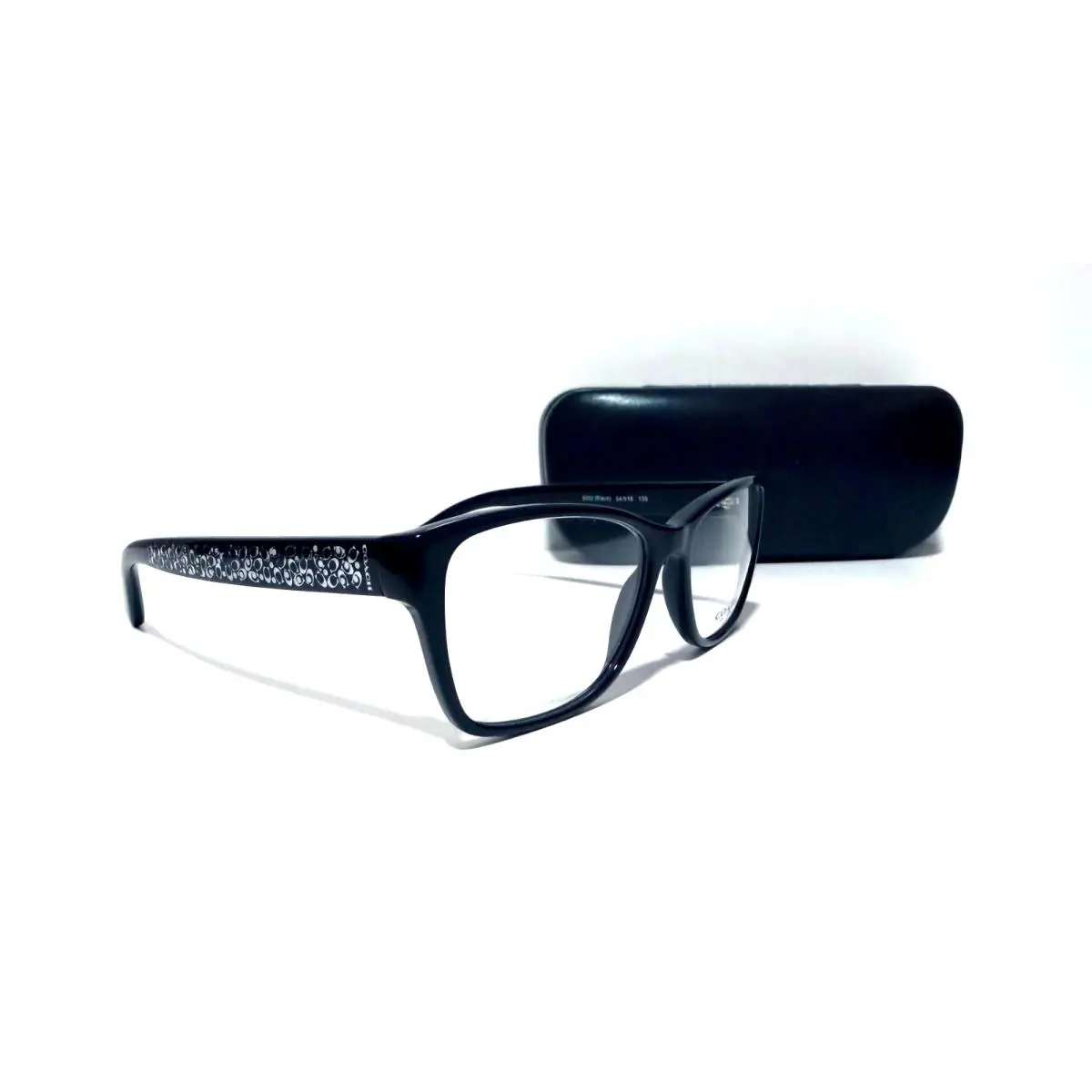 Coach HC 6068 5002 Shiny Black Silver RX Eyeglasses 54-16-135 MM HC6068 W/case