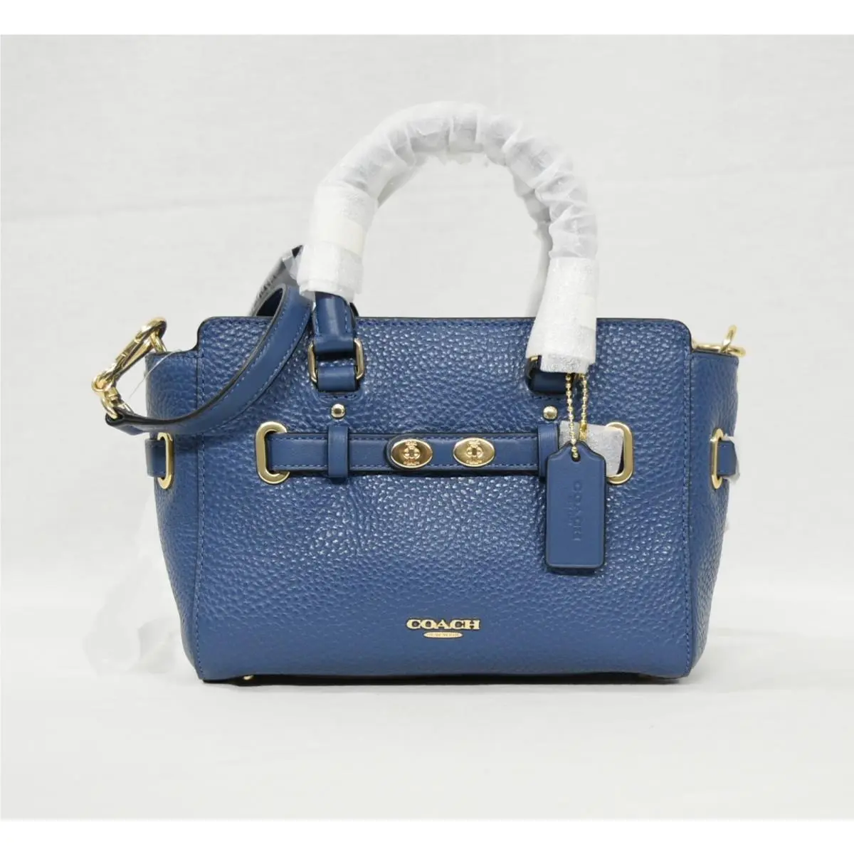 Coach F37635 Mini Blake Carryall Leather Satchel/shoulder/crossbody Bag Ink Blue