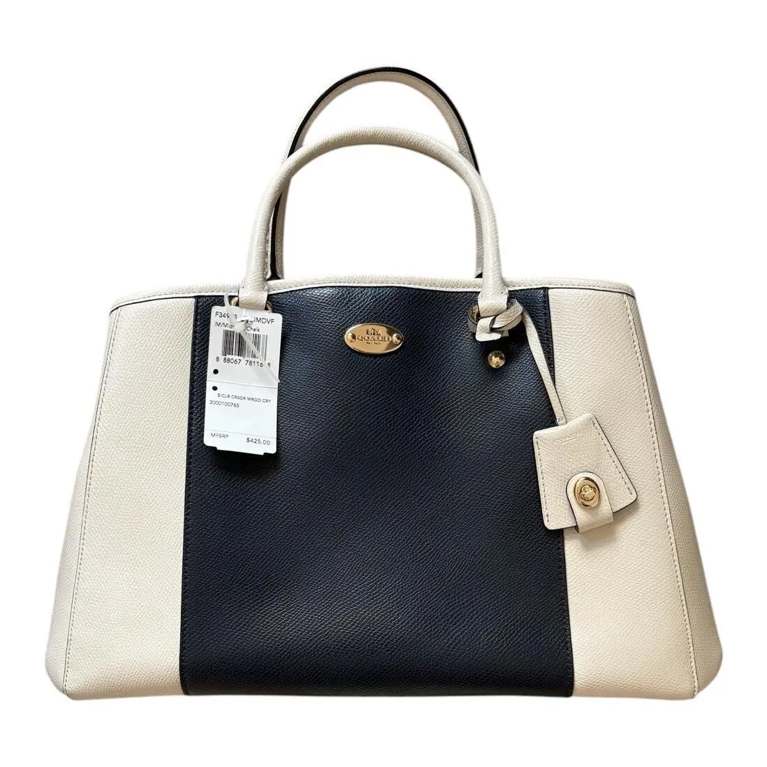 Coach Margot Carryall Bicolor Midnight Chalk Leather Crossbody Bag