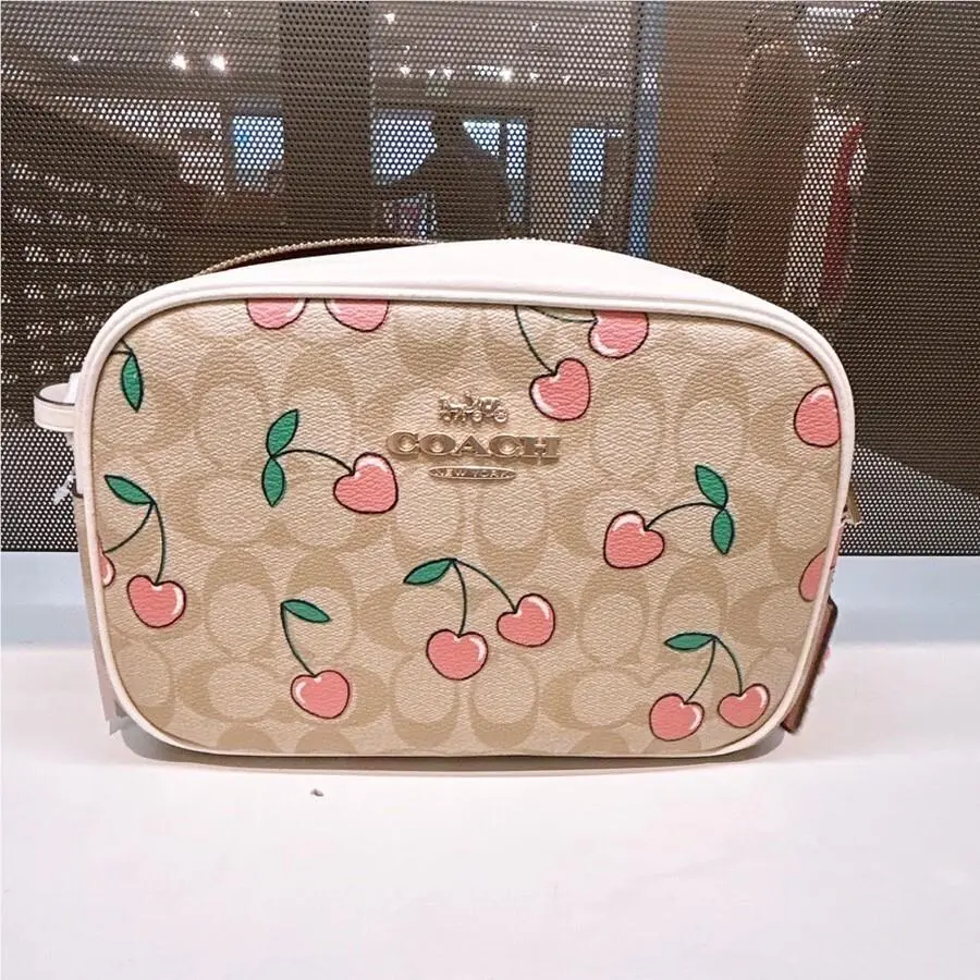 Coach Jamie Camera Bag In Signature Canvas with Heart Cherry Print CF423