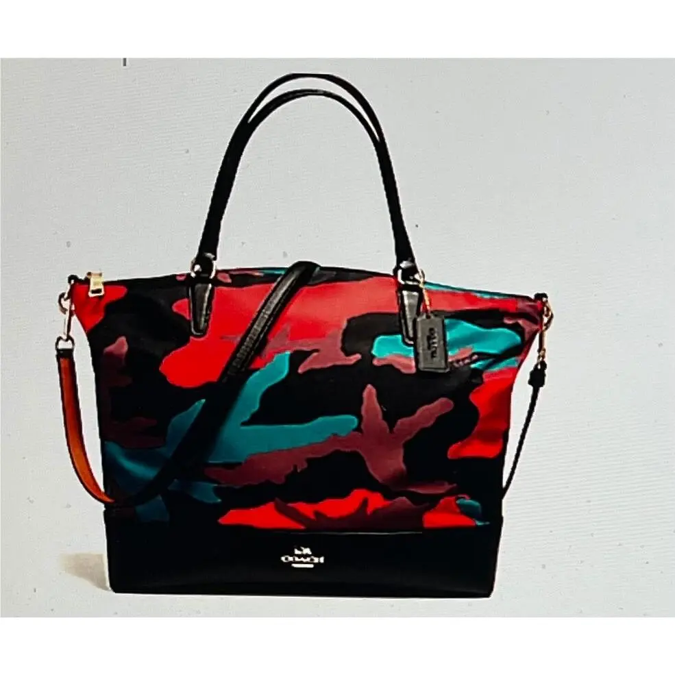 Coach Most Popular Hard-to-find Nylon Satchel in Camo - F11847