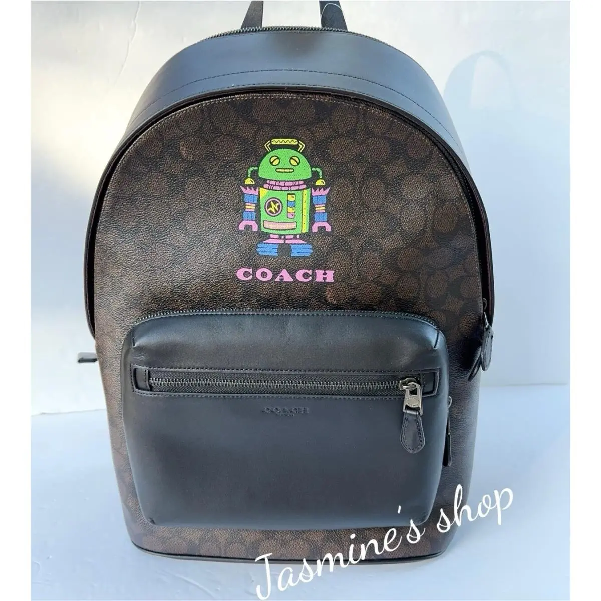 Coach Cosmic Coach West Backpack In Signature Canvas with Robot Print CW326
