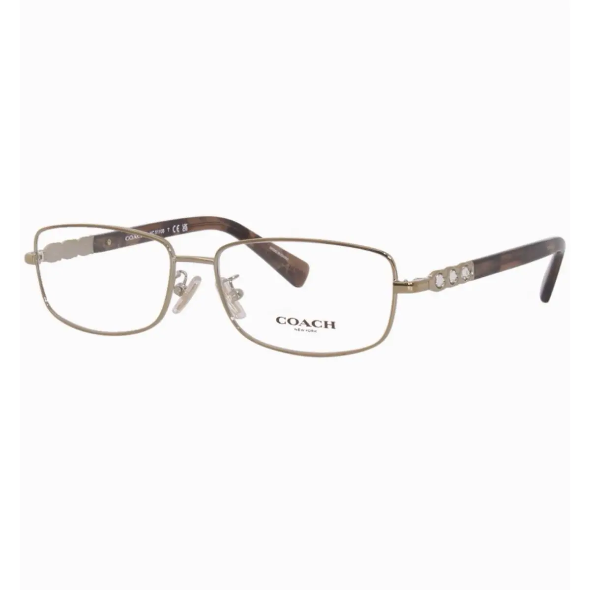 HC5110B 9331 Eyeglasses Women`s Rose Gold Full Rim Rectangle Shape 54mm by Coach