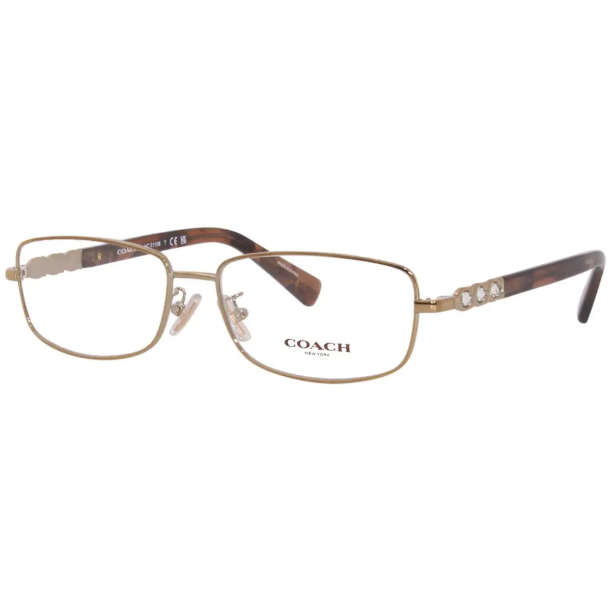 Coach HC5110B 9331 Eyeglasses Women`s Rose Gold Full Rim Rectangle Shape 54mm