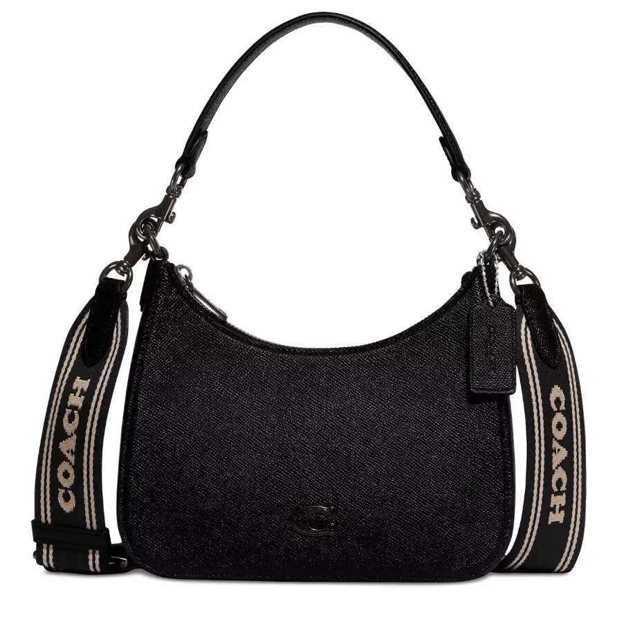 Coach Signature Coated Canvas Solid Black Crossbody CJ842 Packaging