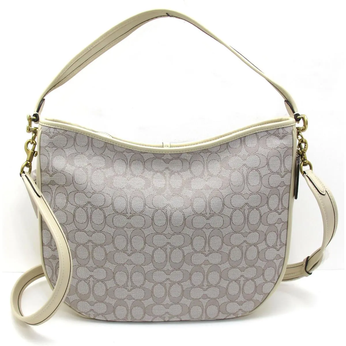 Coach Tabby Signature Jacquard Hobo Shoulder Crossbody Stone Ivory