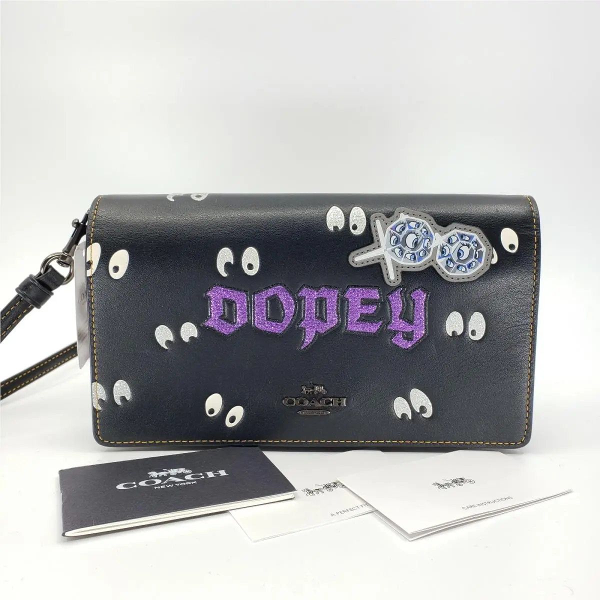 Coach × Disney Dopey Dark Fairy Tale Snow White Foldover Crossbody Clutch