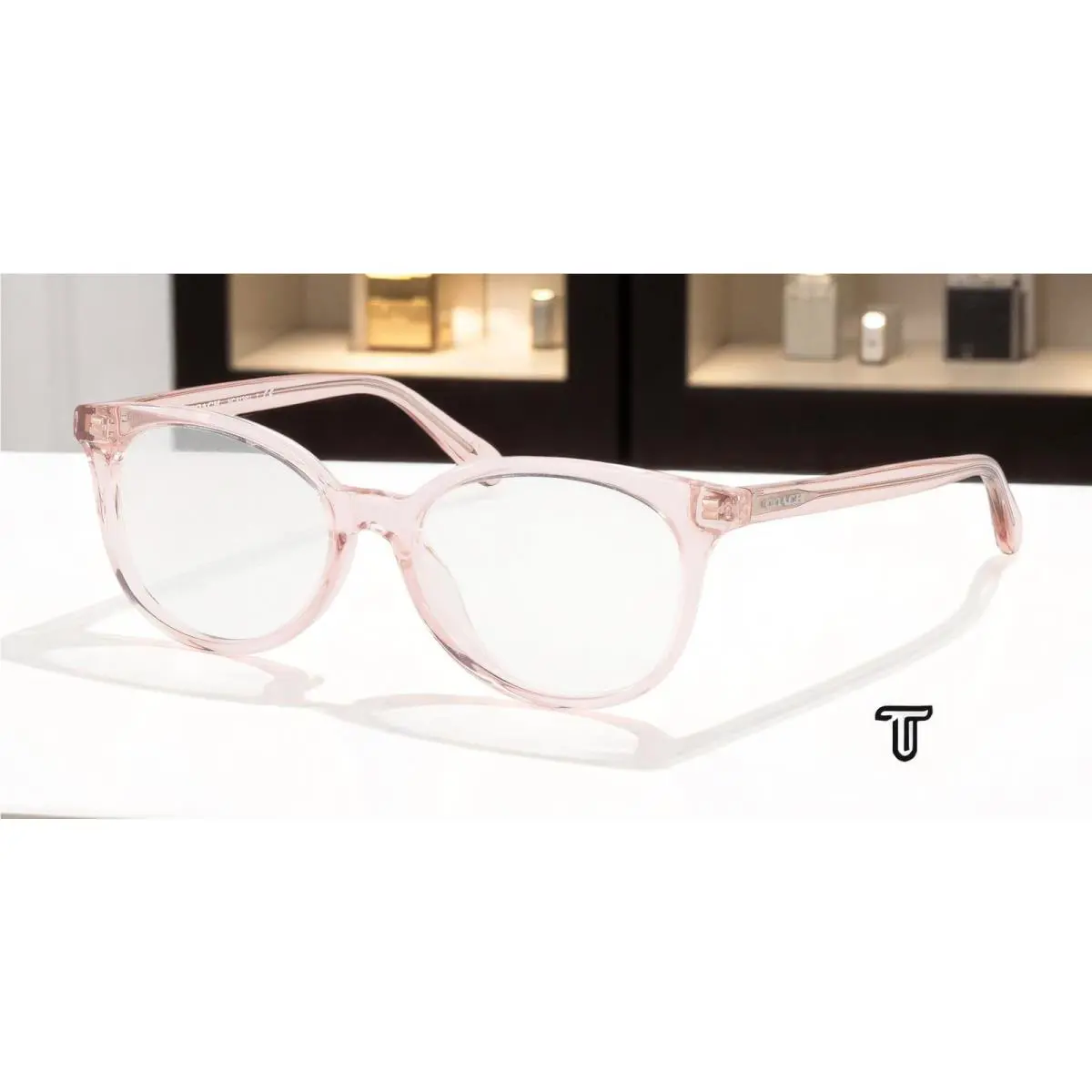 Coach HC6138U 5556 Phantos Transparent Pink Demo Lens 52 mm Women`s Eyeglasses