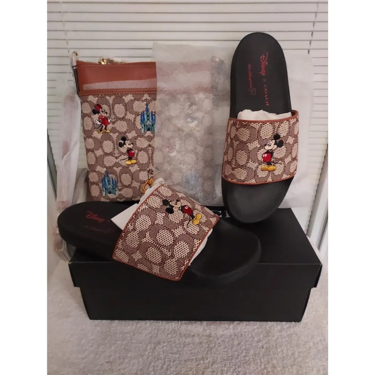 Coach 50TH Anniversary Mickey Mouse Crossbody Slides SZ 10