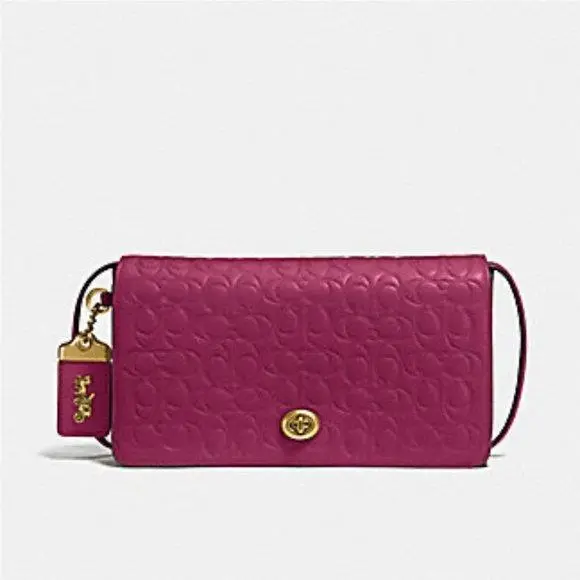 Coach Bright Cherry Signature Leather Dinky 30427