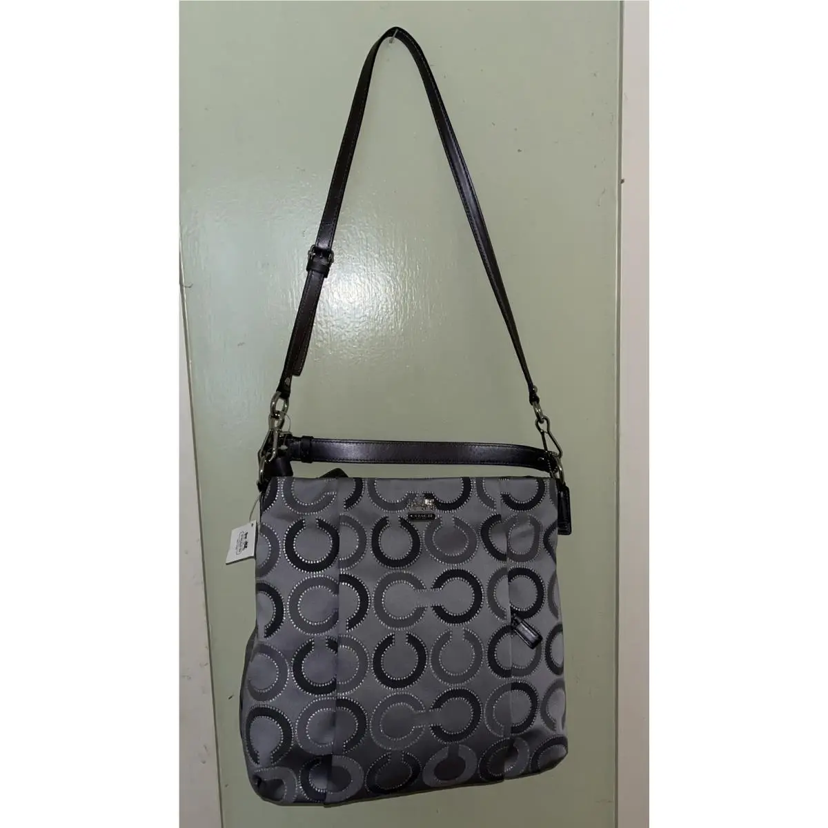 Coach Madison Dotted Op Art Outline Isabelle 21213 Lt. Gray Dark Gray Multi