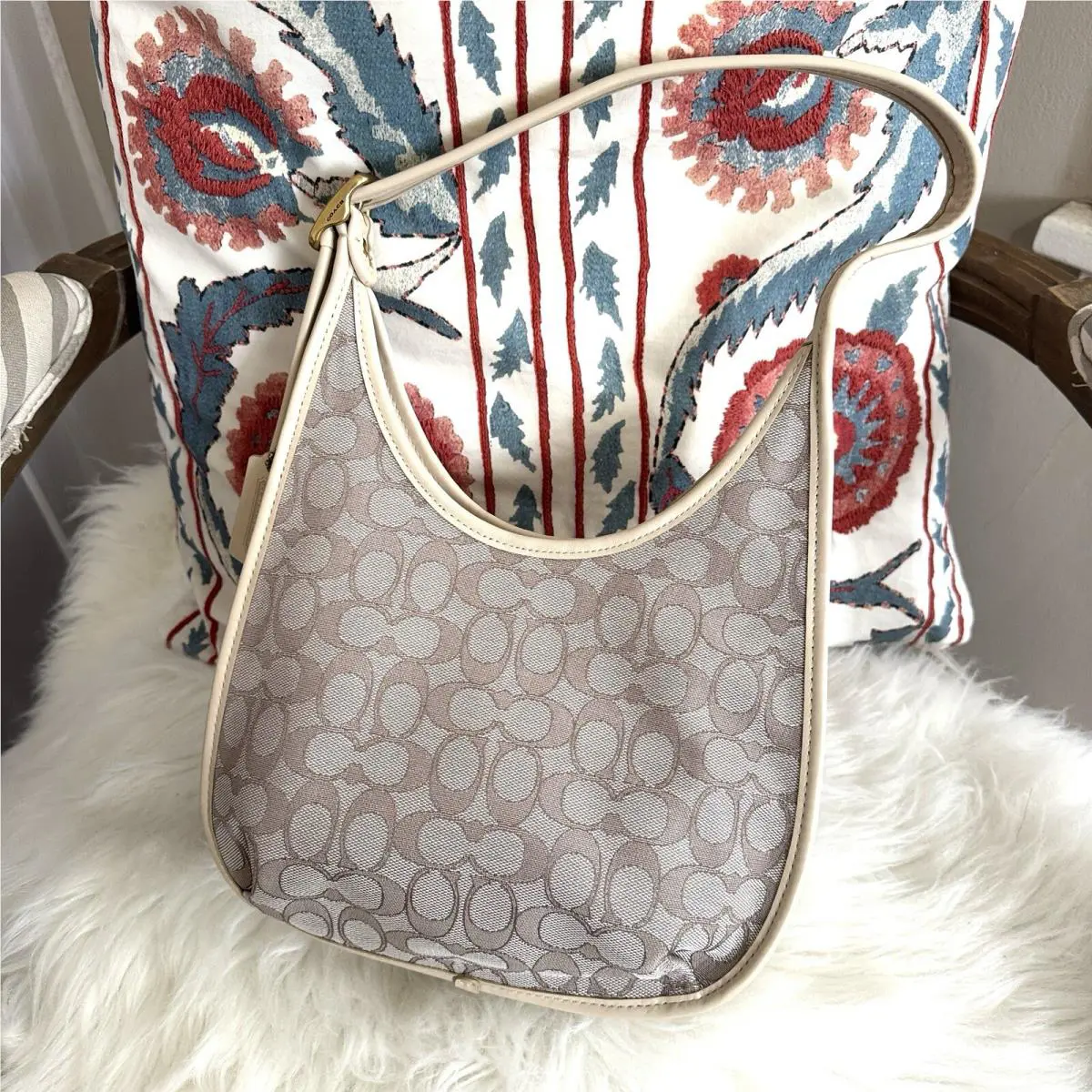Coach Ergo Shoulder Bag In Signature Jacquard C2588 Brass/stone Ivory