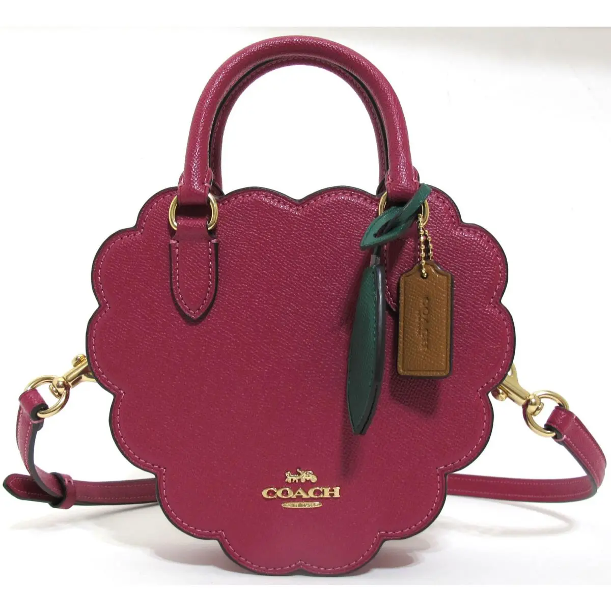 Coach Crossgrain Leather Raspberry Shape Crossbody/satchel Bag Bright Violet
