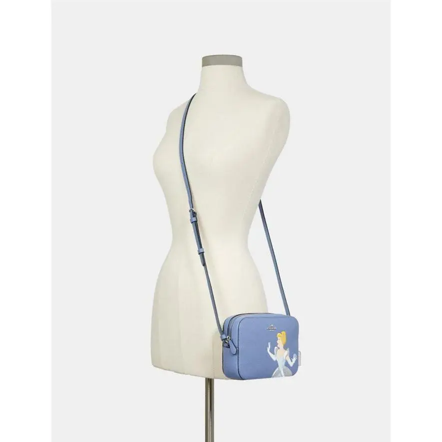Coach C3406 Disney X Coach Mini Camera Bag with Cinderella in Sv/periwinkle Mult