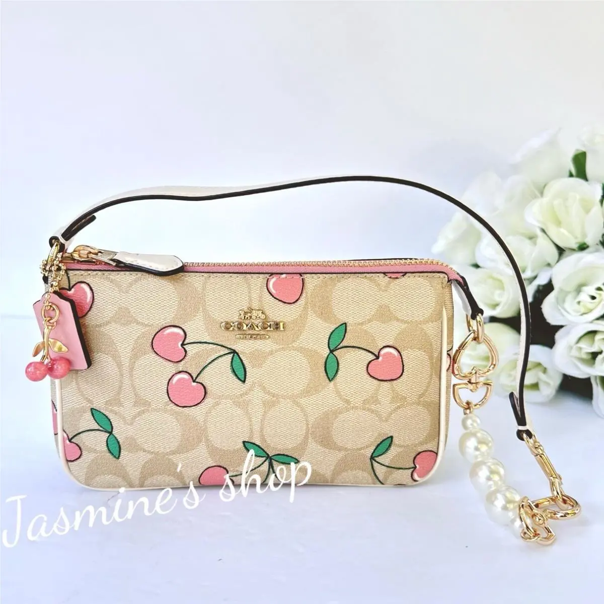 Coach Nolita 19 In Signature Canvas with Heart Cherry Print CF400