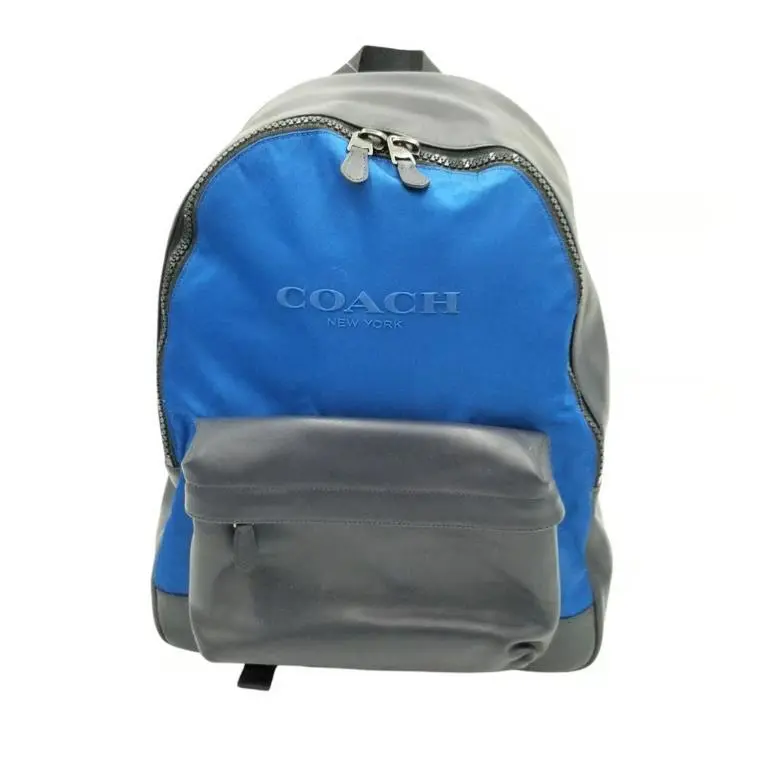 Coach Charles Large F59321 Compartment Leather/nylon Blue and Black Backpack