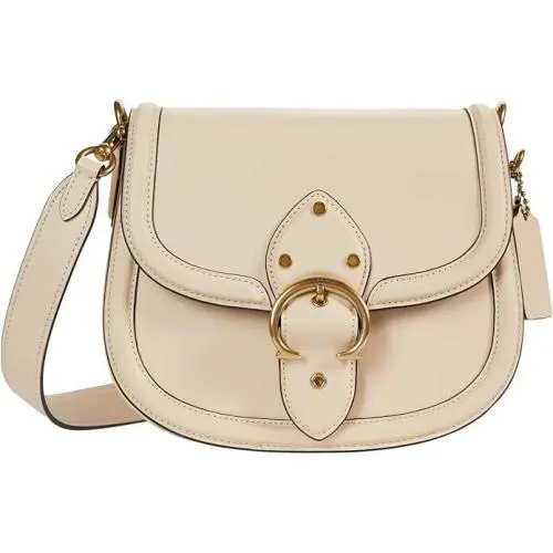 Coach Glovetanned Leather Beat Saddle Bag Ivory - Exterior: Ivory