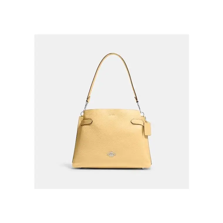 Coach Leather Hanna Medium Shoulder Bag W/crossbody Light Yellow/butter