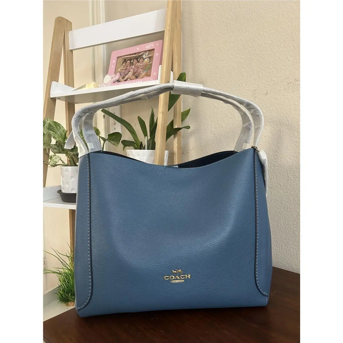 Coach Hadley Hobo Lake Blue Shoulder Bag Tote 73549