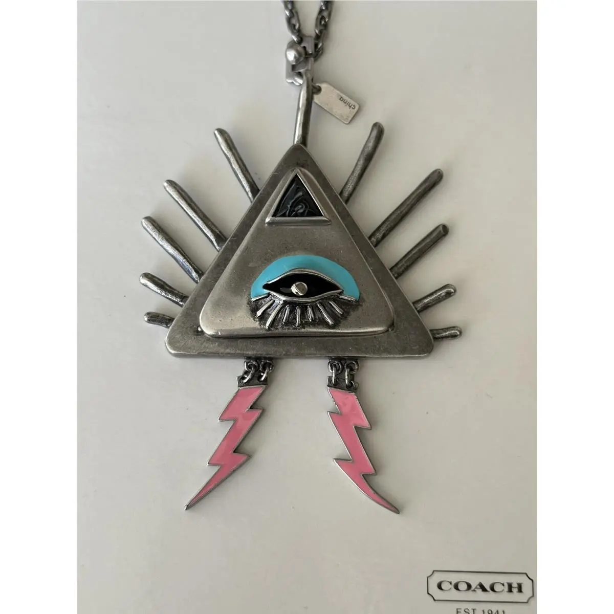 Coach Pyramid Eye Bag Charm Puzzle Chain 46815