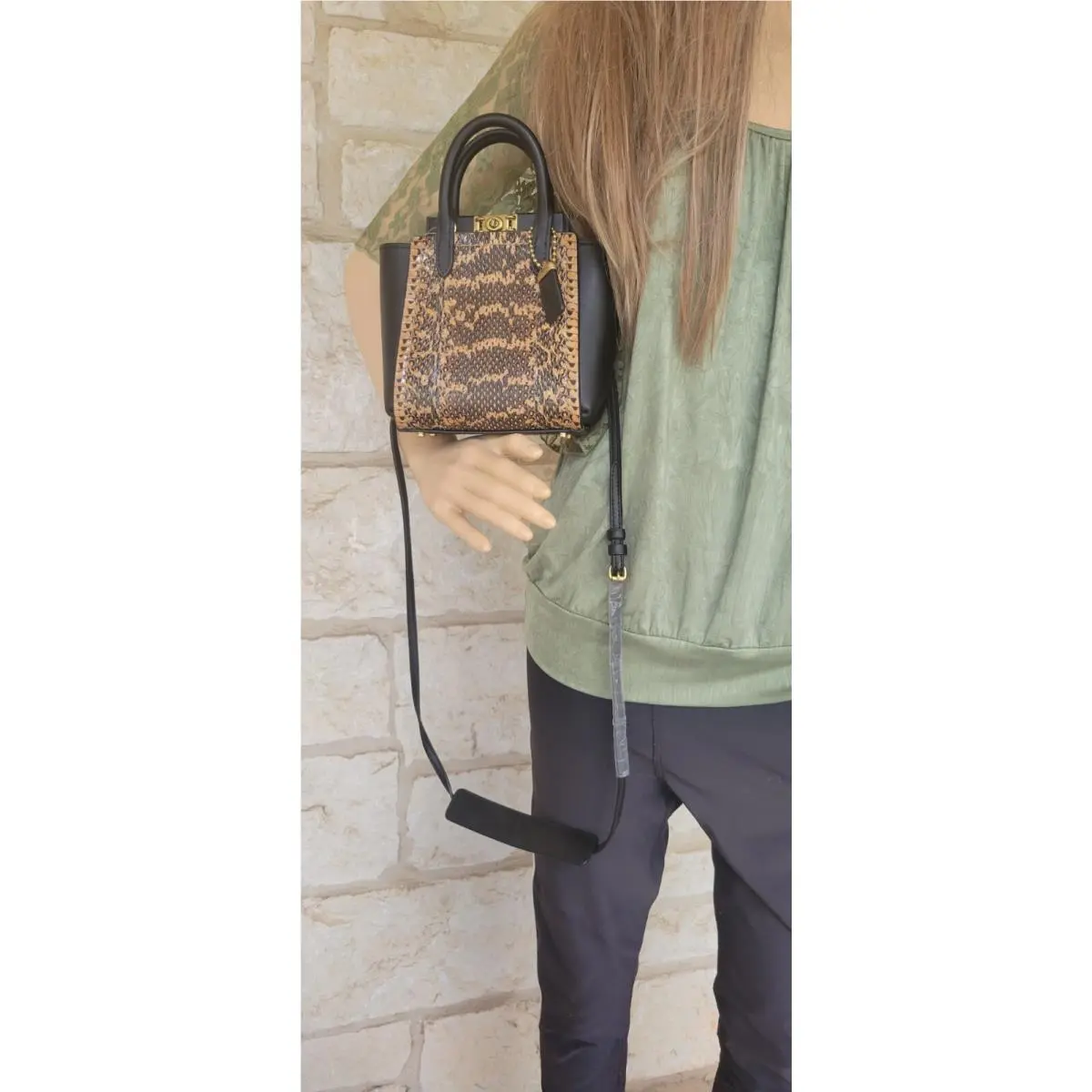 Coach 1941 Troupe 16 Real Snakeskin Brown Mini X-body/shoulder/handbag + Dustbag