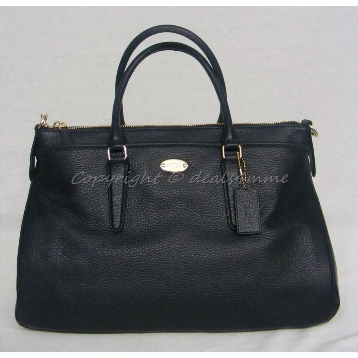 Coach F35185 Morgan Satchel/shoulder Bag in Midnight. Dark Blue Leather
