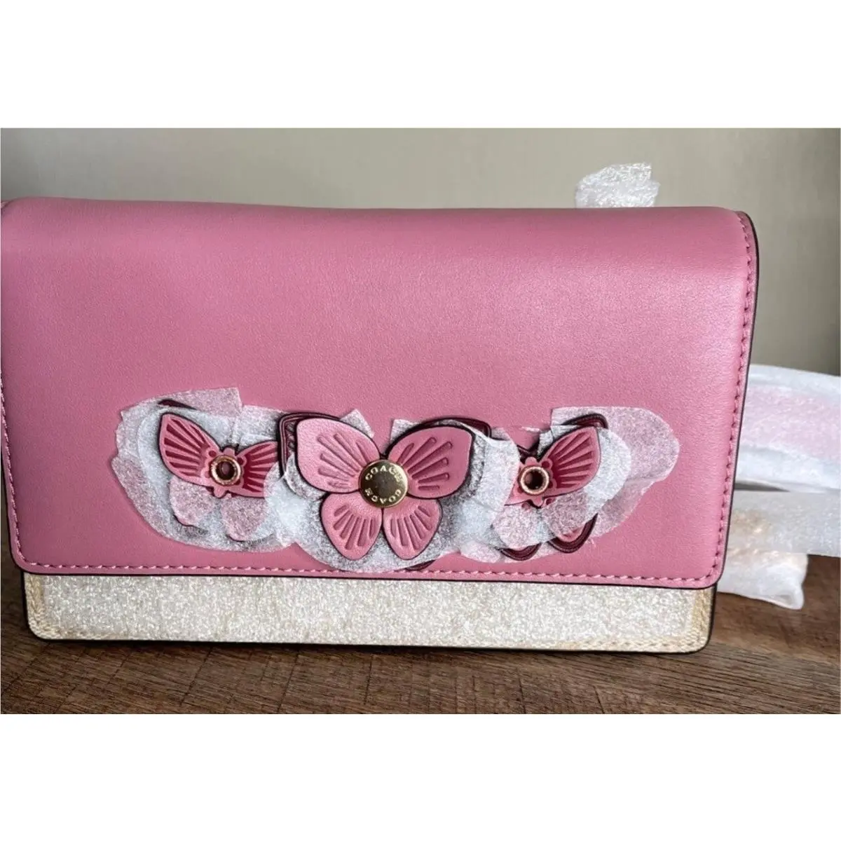 Coach Flap Belt Bag In Signature Canvas Butterfly Applique 2935